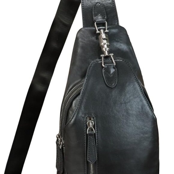 Genuine Leather Sling Bag for Men and Women Real Leather Shoulder Crossbody Bag